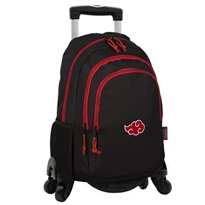 Immagine di Zaino Scuola Naruto Cloud + Trolley Toybags con 4 Ruote Girevoli Doppio Scomparto e Tasca Frontale Tasche Laterali Interno Foderato Porta Computer 19 x 31 42 cm