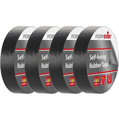 Immagine di POPPSTAR 4x Auto saldatura nastro isolante universale (nastro sigillante), LxPxA 5m x 19mm 0,76mm, nero