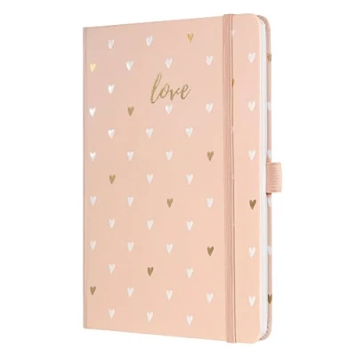 Immagine di SIGEL JN335 Taccuino Jolie, formato ca. A5, a righe, con scritte, rosa pesca