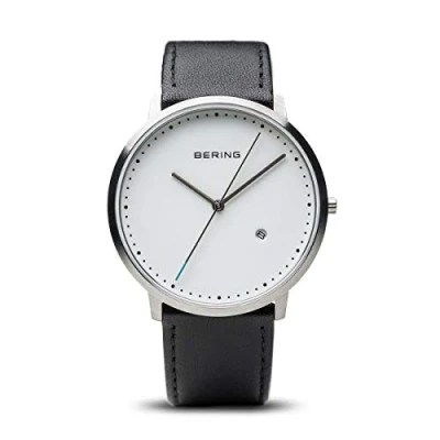 Immagine di BERING Unisex Analogico Quarzo Classic Orologio con Cinturino in Pelle di Vitello e Vetro Zaffiro 11139 404