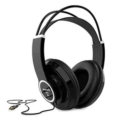 Immagine di Audibax RH10 Cuffie per DJ con Cavo da 3 m Stereo Mixaggio e Monitor Studio Driver 50 mm Connettore 3,5 6,3 Design Semi aperto Buon Isolamento