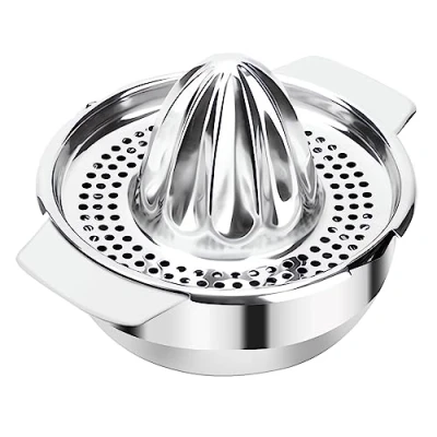 Immagine di Spremiagrumi Manuale Spremi Agrumi In Acciaio con Contenitore Di Raccolta 400ML per Limoni Arance Lime