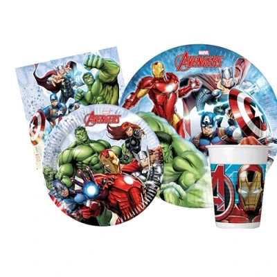 Immagine di Ciao Kit Party Tavola Marvel Avengers (Piatti, Bicchieri, tovaglioli), Multicolore, AZ070