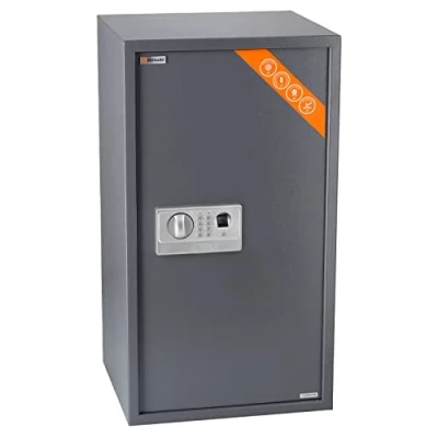 Immagine di Brihard grande cassaforte biometrica 2 in 1 per tastiera digitale e impronte digitali, 73 x 40 36 cm le aziende, serratura di sicurezza anti urto con LED
