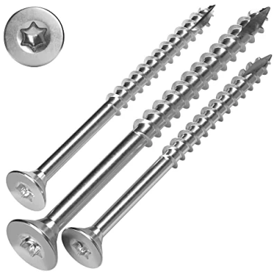 Immagine di SCREW REBEL Viti per truciolato in acciaio inox A2, 5 x 70 mm, 100 pezzi, TX25, filettatura parziale, punta cut, vite legno con testa svasata