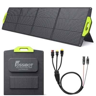 Immagine di FOSSiBOT 200W Pannello Solare Portatile SP200, Pieghevole per Centrale Elettrica F800/F1200/F2400/F3600/F3600 PRO, IP67, Alta Conversione 23,4%, Adatto Roulotte, Campeggio, Balconi