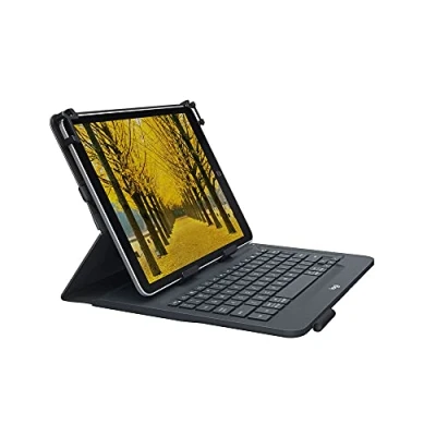 Immagine di Logitech Universal Folio cover iPad o Tablet Con Tastiera Bluetooth Wireless, Layout Tedesco QWERTZ Nero
