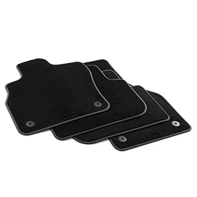 Immagine di MTM PRO 7989 Tappetini per Audi Q3 II (F3) 2018&gt; , su Misura in Velluto, Bordi Similpelle e Doppia Impuntura Cromata