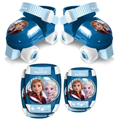 Immagine di STAMP Set Pattini a Rotelle, C/Ginocchiere, Frozen II Anna, Elsa, RN244035, Blu