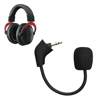 Immagine di kwmobile Microfono Ricambio Cuffie Gaming Compatibile con Kingston HyperX Cloud/Cloud X/CloudX Core Jack 3,5mm Cavo 10 cm nero