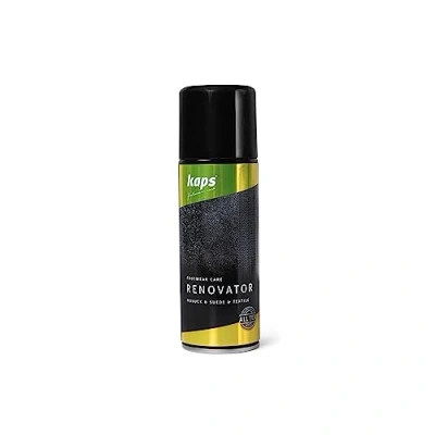 Immagine di Kaps Ravvivante, Spray per Scarpe in Nabuk e Pelle Scamosciata, Prodotto la Cura delle Scarpe, Ravviva Colora le Nabuk, Scamosciata Tela, 200ml (100 Trasparente)
