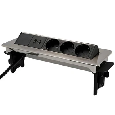 Immagine di Unitec 30886 Presa da Incasso a Scomparsa, Nero, Argento