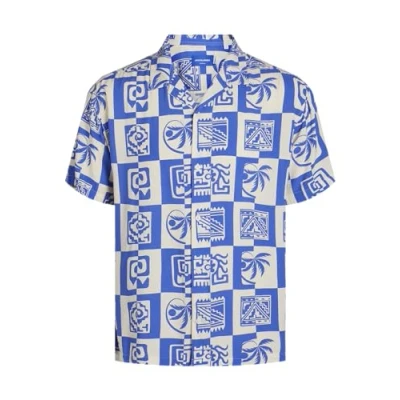 Immagine di JACK &amp; JONES Jorluke Ocean Resort Maglietta SS Camicia a Maniche Corte, Blu Scintillante, XL Uomo
