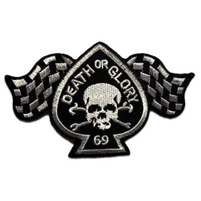 Immagine di Death Or Glory Biker Toppe termoadesive Patch Toppa ricamate, misura: 9,5 x 6,2 cm