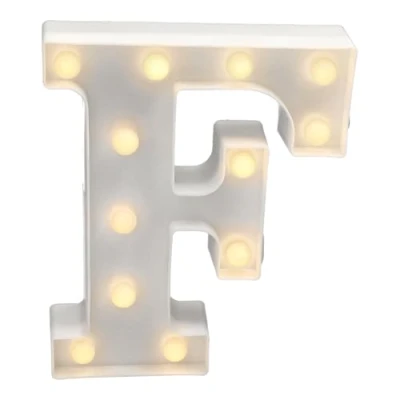 Immagine di JANDEI Lettere LED, Numeri Luminosi, Figura a Cuore, 22cm, con Luce Calda per Decorazione e Atmosfera, Luci Notturne Scrivania, Compleanni, Matrimoni, Vetrine. Funzionano batterie AA (F)