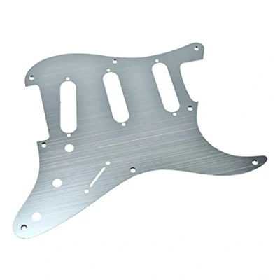 Immagine di KAISH 8 fori metallo alluminio anodizzato stile vintage ST/Stratocaster SSS, battipenna per chitarra USA/Messico Stratocaster/Stratocaster argento