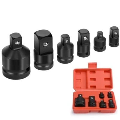 Immagine di set di adattatori per bussole a percussione, chiavi bussola, 6 riduttori bussola da 1/4&quot;, 3/8&quot;, 1/2&quot;, 3/4&quot;