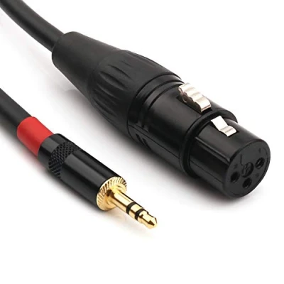 Immagine di NANYI 3.5mm (1/8 di pollice) TRS Stereo Maschio a XLR Femmina Cavo interconnessione audio microfono, adatto per iPod, telefono cellulare, altoparlanti attivi, palco, DJ, console, 0,5 M (1,6FT)
