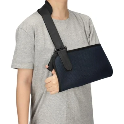 Immagine di supregear Fasce per Braccio, Regolabile Manguito Rotatorio, Lesioni Spalla, Ossa Rotte, Fascia in Rete Polso, Gomito, Sinistra/Destra, Uomo/Donna (Blu, L)