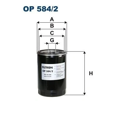 Immagine di FILTRON OP 584/2 Filtro olio 1 1/8 16 UNF ad avvitamento RENAULT TRUCKS: Midlum
