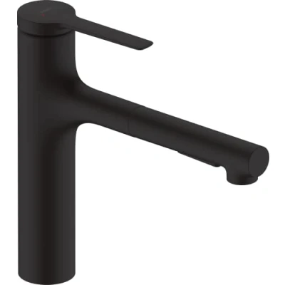 Immagine di hansgrohe Zesis M33 Rubinetto da Cucina con Doccetta Estraibile in Metallo (2 Getti), Miscelatore Altezza Bocca 160 Mm, Monocomando Girevole, Nero Opaco