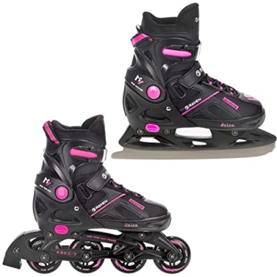 Immagine di RAVEN 2in1 Pattini in linea Inliner Pulse regolabile (Nero/Fucsia, 37 40(23,5cm 26cm))