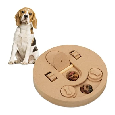 Immagine di Relaxdays Gioco Interattivo per Cani e Gatti, MDF, Giocattolo Attivazione Mentale, Dog Activity Puzzle Toy, Marrone, 4 x 23 cm