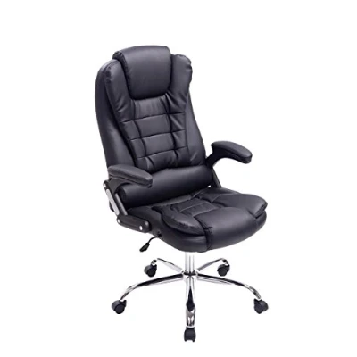 Immagine di CLP Sedia Ufficio Thor in Similpelle I Poltrona Studio Portata Max 150 kg Pc Ergonomica Imbottita E Regolabile, Colore:Nero