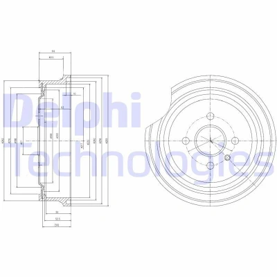 Immagine di DELPHI BF367 Freni a Tamburo senza anello sensore ABS, cuscinetto ruota 250 OPEL: Astra G Caravan, F CC