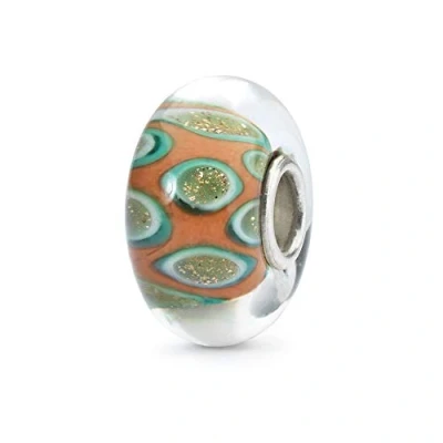 Immagine di Trollbeads TGLBE 10407 Charm da donna in argento 925 e vetro Perla multicolore, Vetro,