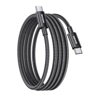 Immagine di SYNCWIRE Cavo USB C, 2M Cavetto C to (intrecciato in nylon), Caricatore da 240W (48V*5A), Tipo per ricarica rapida, iPhone 15/15 Pro, MacBook Samsung Galaxy S23…