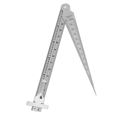 Immagine di Foro di Insegnamento Cono Calibro Taper Gage Feeler Righello Conico Combinato 2 Pezzi 0 15mm Profondità Strumento Ispezione Fori Pollici e Millimetri Test Saldatura in