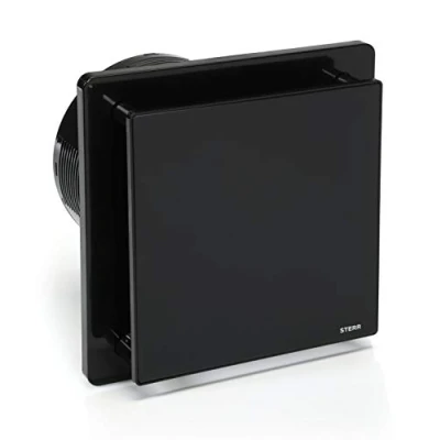 Immagine di STERR BFS150T B Ventilatore da bagno nero con vetro e timer 150 mm
