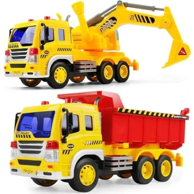 Immagine di GizmoVine Escavatore Giocattolo,escavatore per bambini,escavatore giocattolo grande 1:16 Ruotabile a 360 Gradi e Regolabile in Altezza,escavatore bambini da Costruzione con luci Suoni