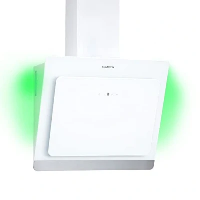 Immagine di Klarstein Aurora Cappa Aspirante 60 cm, Cucina con Aspirazione Smart e Filtro Antigrasso, Flusso d&#039;Aria 563m3/h, IOT/Wi Fi, Luci LED RGB, Sottopensile Esterno Classe Energetica A+