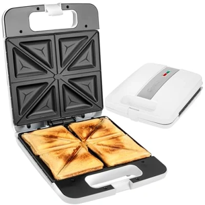 Immagine di Clatronic ST3629 Piastra per sandwich Bianco, Argento