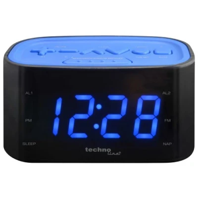 Immagine di TechnoLine WT 465 Blau Radiosveglia, Nero/Blu, 14x8.8x7 cm