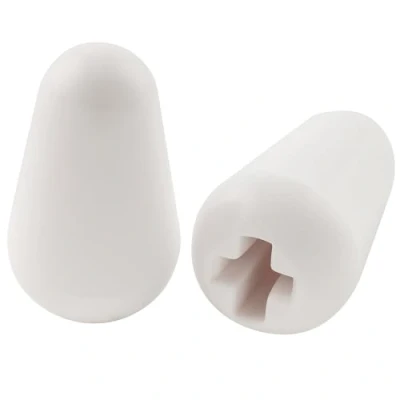Immagine di Musiclily Ultra Universale Chitarra Pomello Copri Selettore 5 Posizioni Tipo Strato Switch Tips Caps per Elettrica Fender Squier Strat, Bianco(Set di 2)