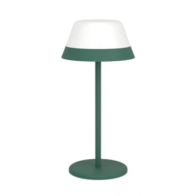 Immagine di Eglo lampada da tavolo Meggiano, a LED, campeggio, dimmerabile, per esterni, con paralume sospensione, attacco USB, plastica verde e bianca, bianco caldo, RGB, IP54