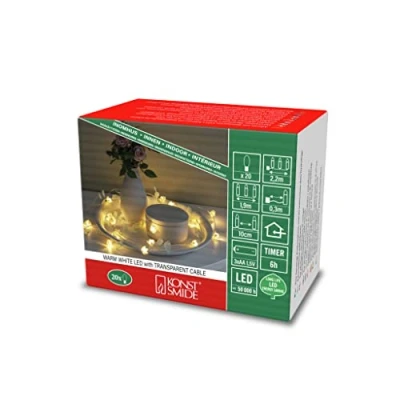 Immagine di Konstsmide Christmas Catena LED fiori e foglie trasparente/bianco