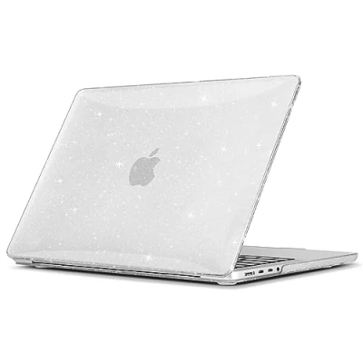 Immagine di TECOOL Custodia MacBook PRO 14 Pollici 2023 2021 A2992 A2918 A2779 A2442 con M3 M2 M1 Pro/Max, Case Cover Rigida in Plastica Sottile, glitter trasparente