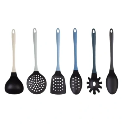 Immagine di MasterChef Utensili Cucina con Mestoli, Spatola, Cucchiaio, Leccapentole, Set Pasticceria e Altro AntiGraffio Resistente al Calore, Casa Accesori Antiaderente, Blu, Nylon, Blue