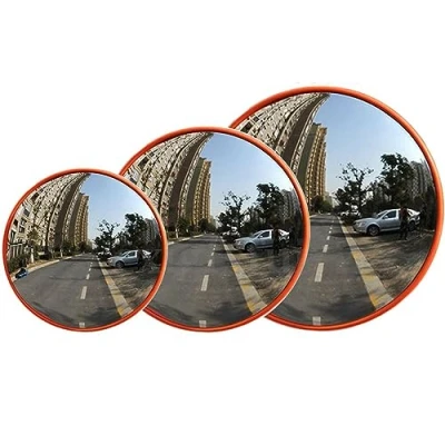 Immagine di specchio convesso professionale 60 cm, di sicurezza stradale, resistente alle intemperie, rosso segnalazione per una maggiore