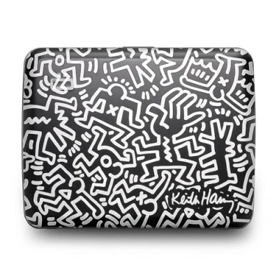 Immagine di Portafoglio in alluminio Smart case V2 Large con scomparto nascosto per monete Porta carte forte resistente Protezione RFID Chiusura metallo Fino a 10 e biglietti, Incisione bianca