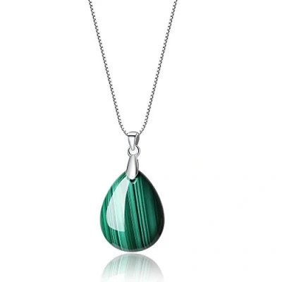 Immagine di COAI Collana da Donna in Argento Sterling 925 con Ciondolo Goccia Malachite