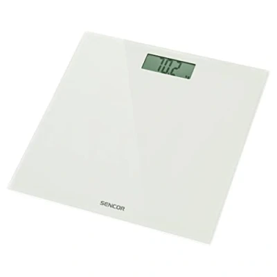 Immagine di Sencor SBS 2301WH Bilancia pesapersone Digitale Ultrasottile in Vetro Temperato, Max 150kg, professionale con graduazione di precisione 100g, Ampio Display, Batteria Inclusa