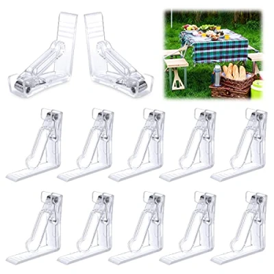 Immagine di YUEYUAN 20 Pezzi Trasparente Clip per Tavolo in Plastica Tovaglia Regolabile Fermatovaglia Supporto perTavoli Esterni Feste Giardino Terrazzo Barbecue Picnic
