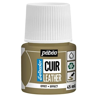 Immagine di Pébéo Setacolor pelle Vernice acrilica per e similpelle Personalizzazione di borse, scarpe, sneaker Resistente a graffi, pieghe abrasioni Effetto Metallo Oro 45 ml