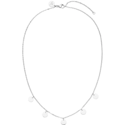 Immagine di Purelei® Collana Kalea, da donna in acciaio inossidabile, Catenina resistente all&#039;acqua con 5 pendenti a moneta, Lunghezza regolabile 40 45 cm, Regalo per (Argento)
