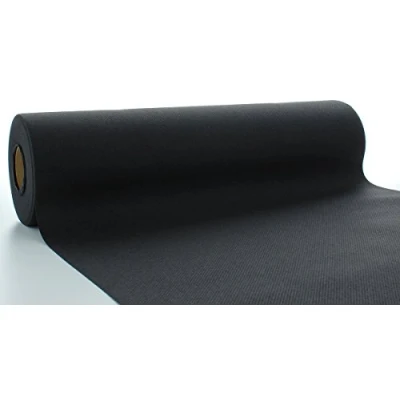 Immagine di Sovie HORECA, runner da tavola in Airlaid Linclass®, 40 cm x 24 m, rotolo di tovaglia simile al tessuto, pratica monouso per matrimoni o feste, color nero